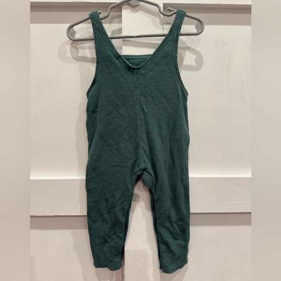 Angel Dear Forest Green Kids Overalls - Picture 2 of 4